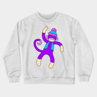 Purple Sock Monkey Crewneck Sweatshirt